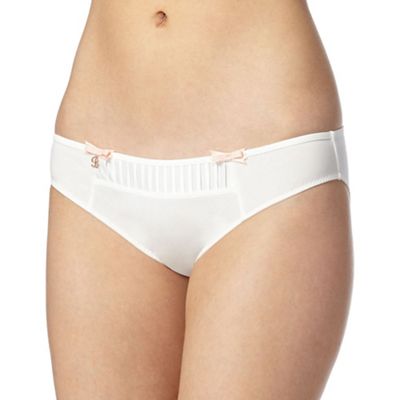 Ivory pleated satin panel hipster briefs